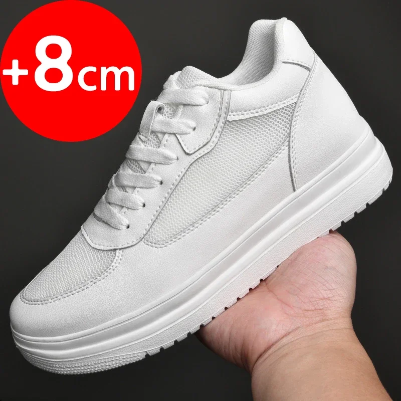

Lift sports shoes for men, mesh heightening shoes, heightening insoles 6/8 cm white black heightening shoes, men's casual shoes