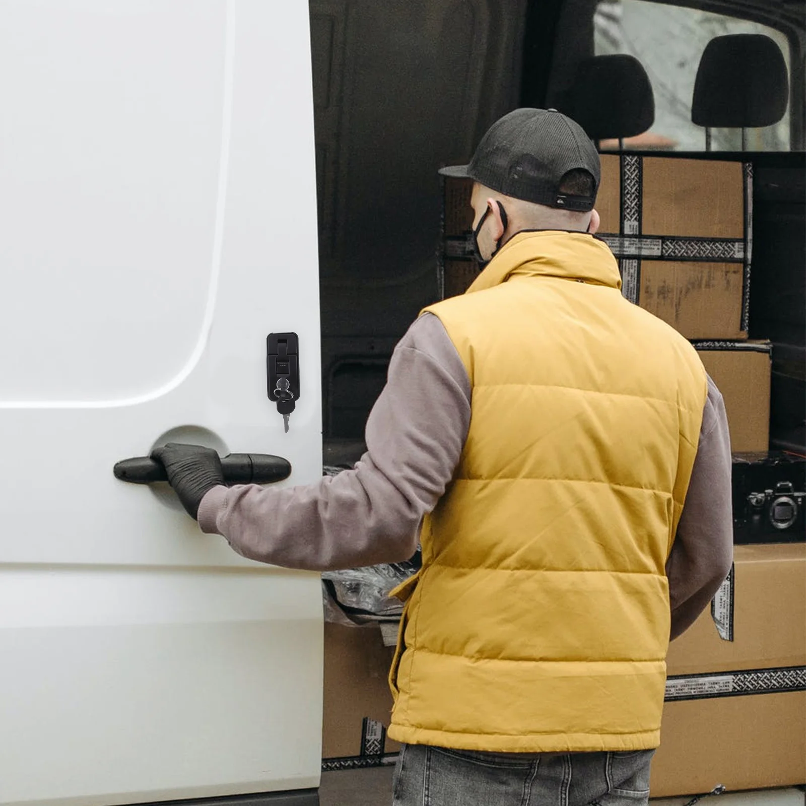 Compressie Klink Verstelbare Flush Zinklegering Zwart Strak Deurslot voor Kast Gereedschapskist Rv Marine Camper Veilige Sluiting