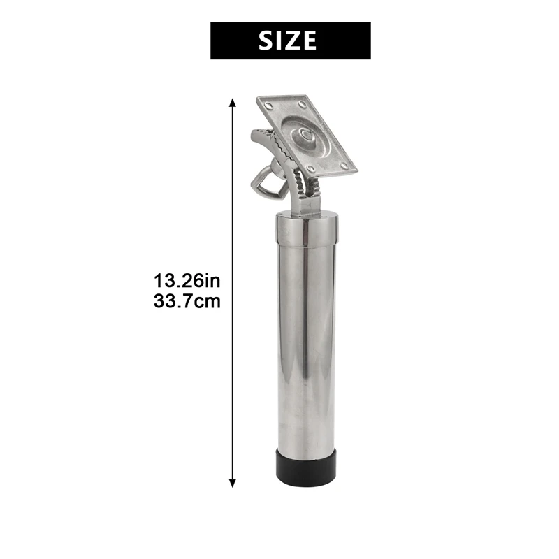 Soporte de caña de pescar para barco, soporte de caña de pescar ajustable, plateado