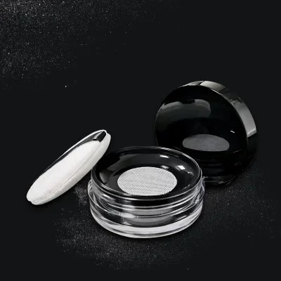 Draagbare Plastic Poederdoos Lege Losse Poederpot Met Zeef Spiegel Cosmetische Zeef Losse Pot Reismake-up Container