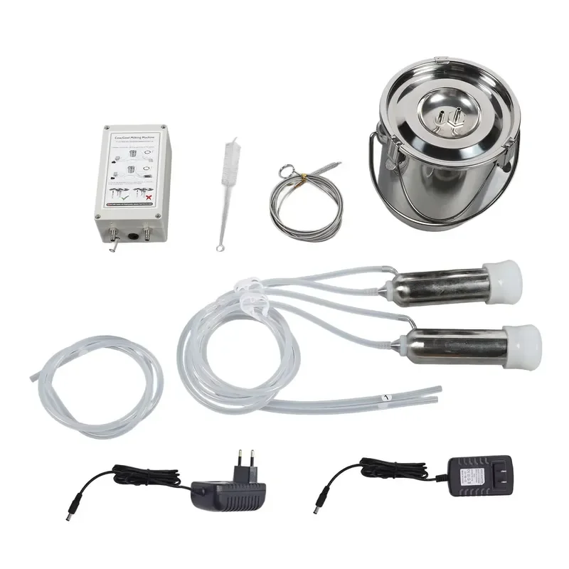 custom for 3L Goat Pulsation Vacuum Milking Machine Automatic Portable Cow Milking Machine Electric Milker with 2 Teat Cups