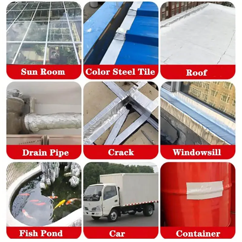 Waterproof Tape High Temperature Resistance Aluminum Foil Thicken Butyl Tape Wall Pool Roof Crack Duct Repair Sealed Self Tape