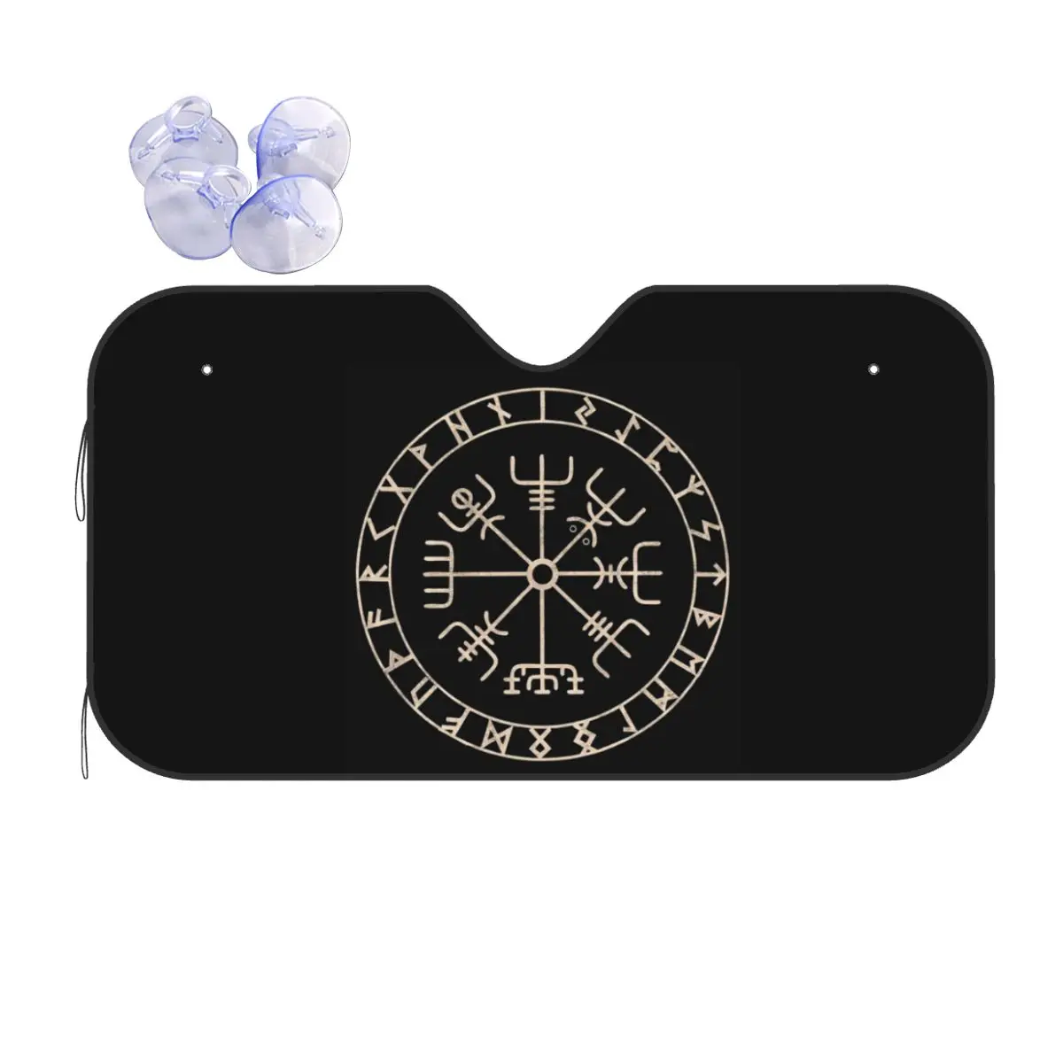 

Runic Viking Compass Vegvisir Celtic Sunshade Windscreen Car Front Windshield Window Sun Visor Accessories Covers