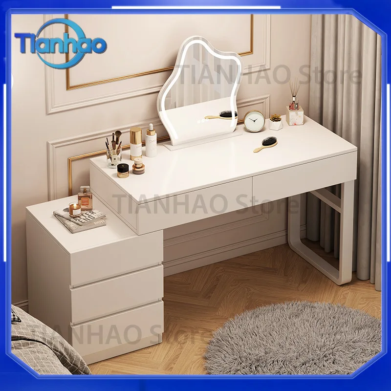Modern Minimalist Dressing Table for Small Bedrooms with Storage Cabinet Integrated Makeup Desk for 2021