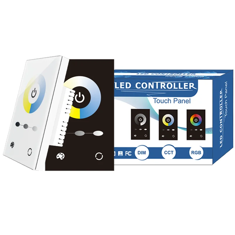 

LED Smart Controller RF 433MHz Wireless Controller CCTRGB 12V-24V 6A for Mounted Wall Home decoration LED Touch Panel Controlle