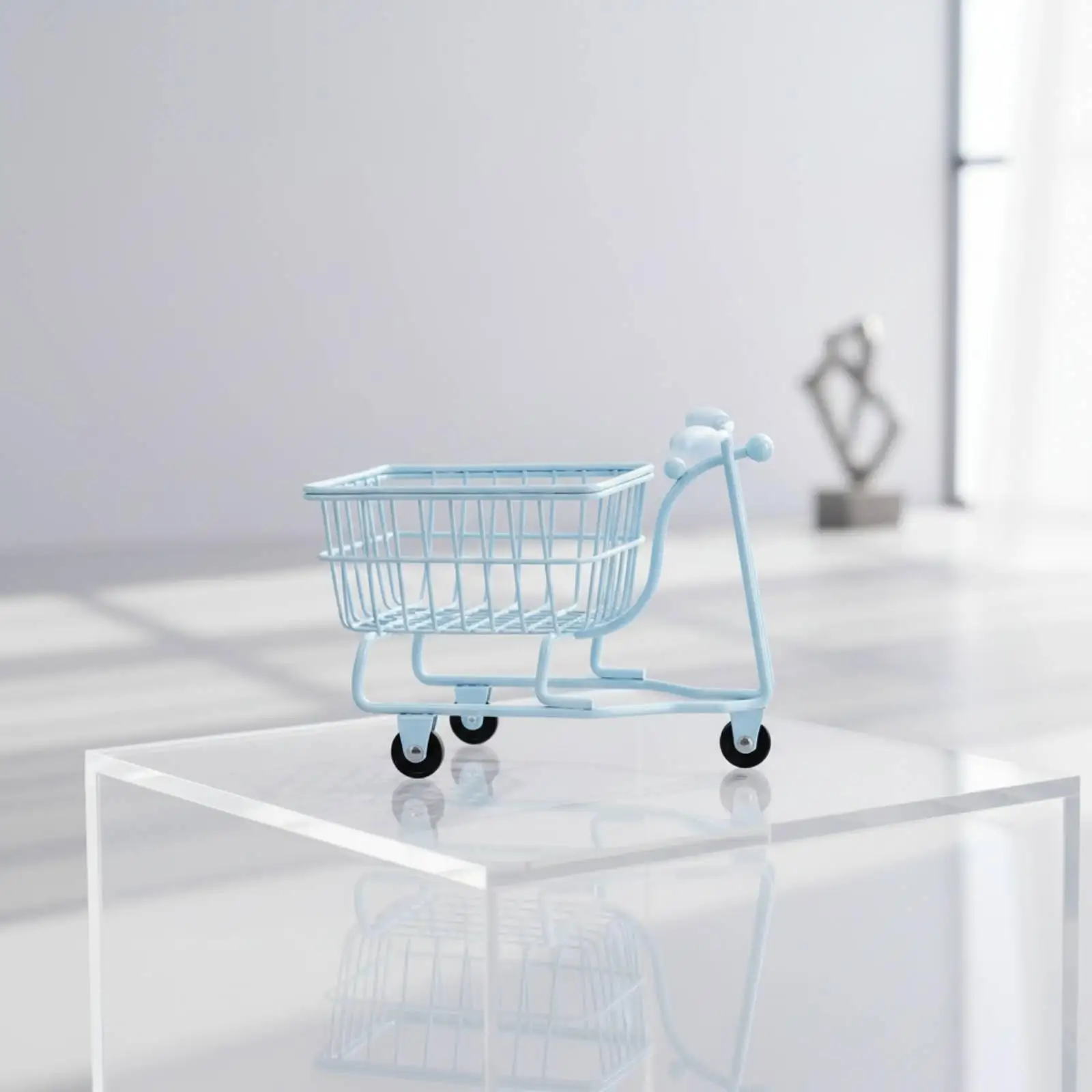 Mini Shopping Cart Toy Realistic Simulation Miniature Supermarket Trolley