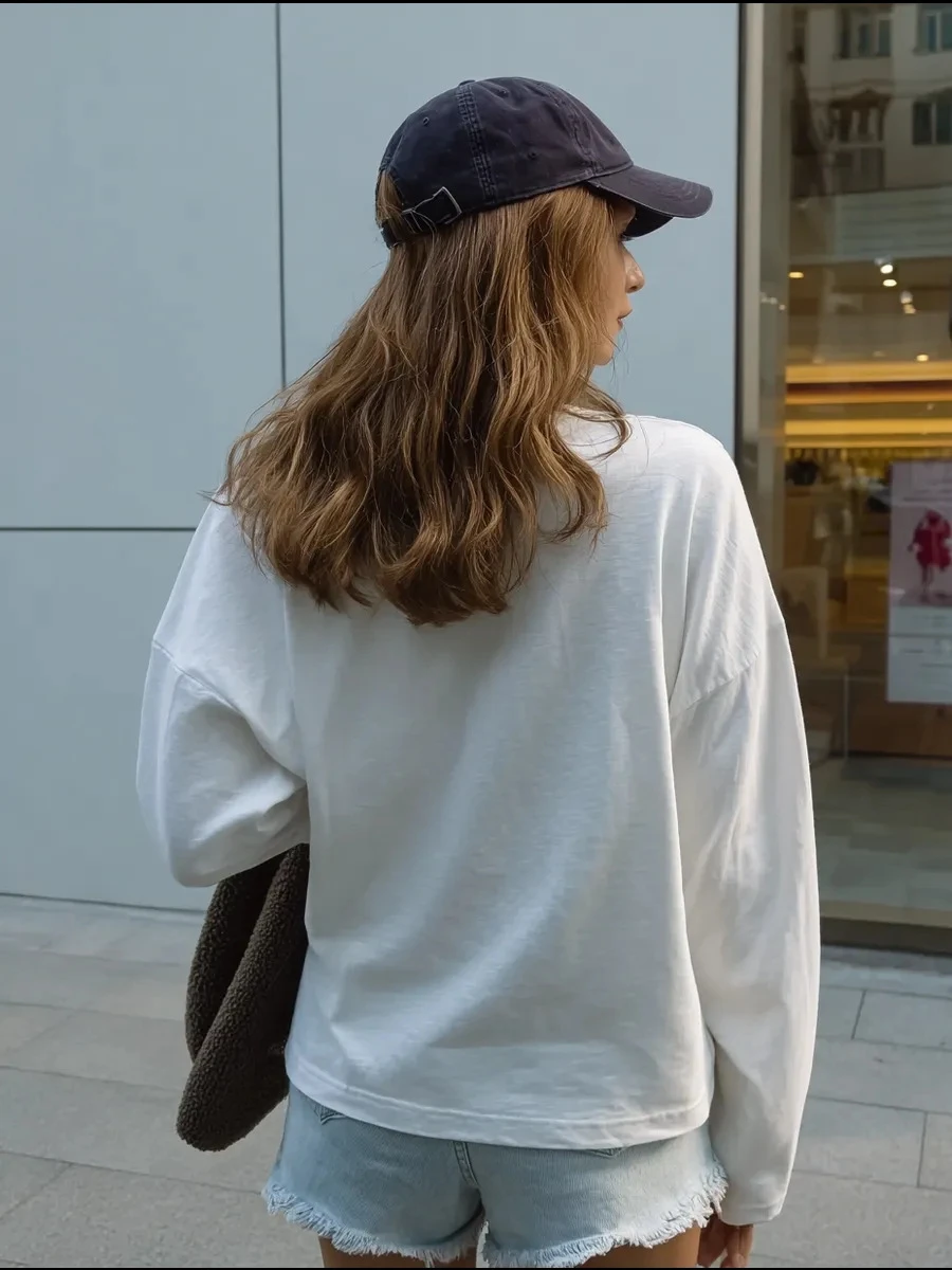 Faionable los bedrukt rond Ne Long Sve T-shirt Casual top Comfortabele pasvorm Damessweatshirt Herfst seizoenskleding