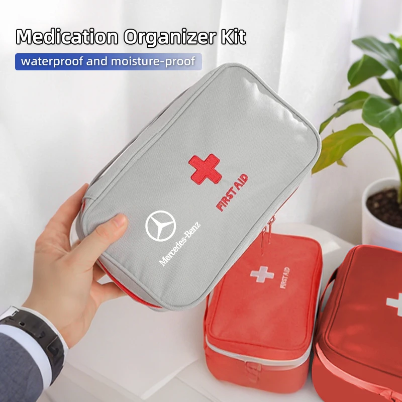 الإسعافات الأولية الطب حقيبة التخزين في الهواء الطلق المنزل السفر طقم طبي لمرسيدس بنز AMG A C E S الفئة W201 W210 C180 C200 C260 C300 #2