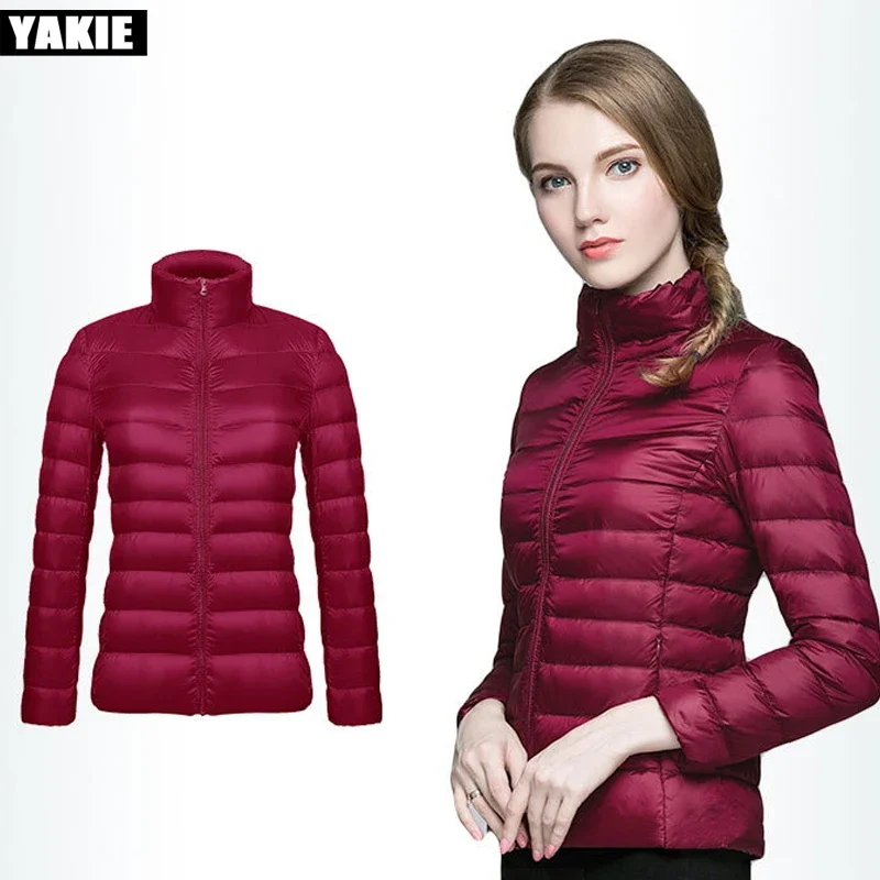 2022 New Fashion Women Winter 90% white Down Jackets Warm stand collar Slim Coat And Jacket Female Ladies Snow Outwear clothes