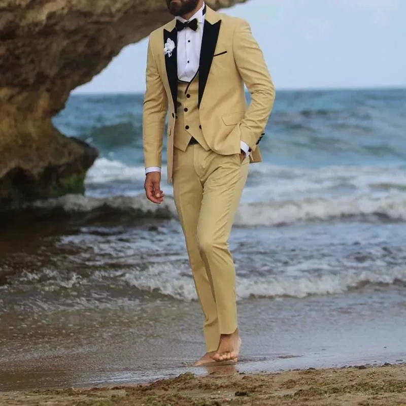 Latest Design Wedding Men Suit Summer Slim Fit Groom Tuxedo For Wedding Custom Costume Homme Mariage 3 Piece (Jacket+Pants+Vest)