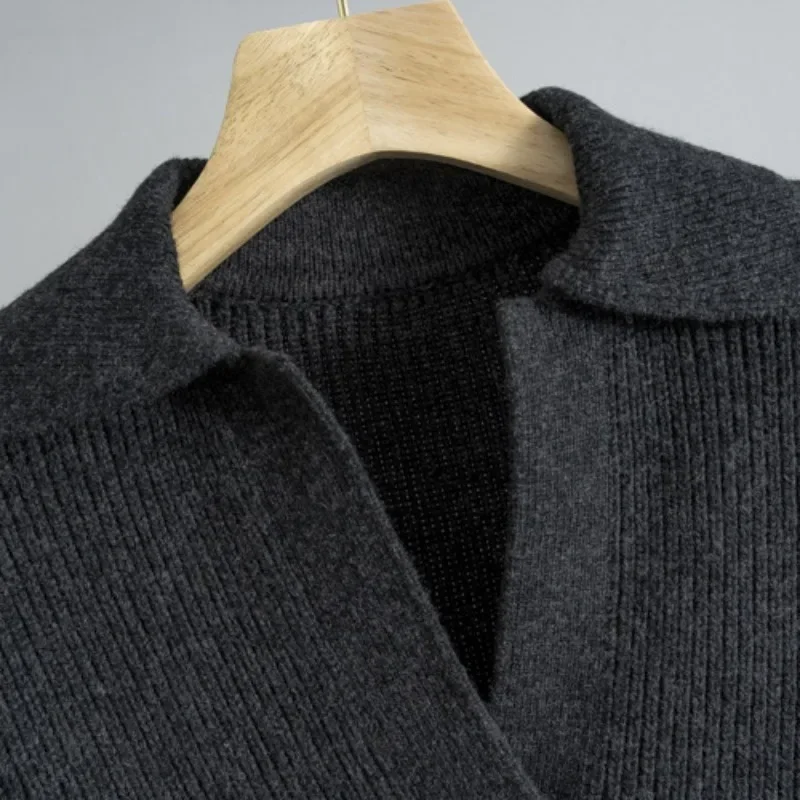 Autumn and Winter Wool Cashmere Blended Ribbed Sweater Thickened Pullover Sweater for Women