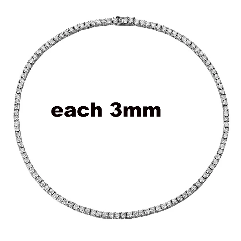 Smyoue 2,5-6,5mm Volle Moissanite Tennis Halskette für Frauen Funkelnden Diamant Anhänger 925 Sterling Silber Edlen Schmuck Geschenk GRA