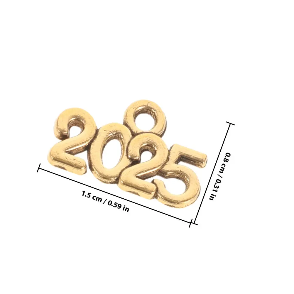 50Pcs Metal Number Charms Alloy Pendants Jewelry Accessories 2025 DIY Bracelet Necklace Craft Making Supplies New Year Charms