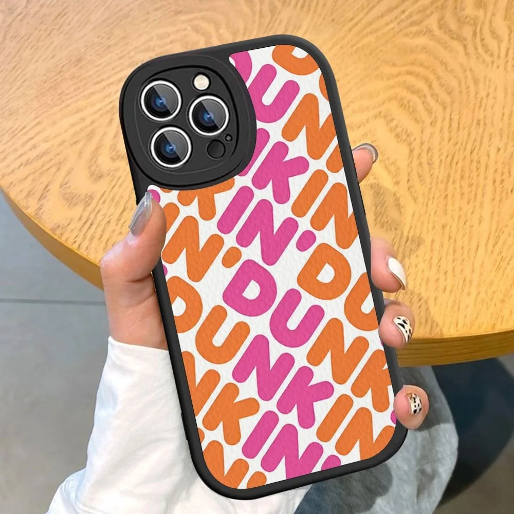 Dunkin Donuts Coffee Phone Case Hard Leather For iPhone 14 13 12 Mini 11 14 Pro Max Xs X Xr 7 8 Plus Fundas