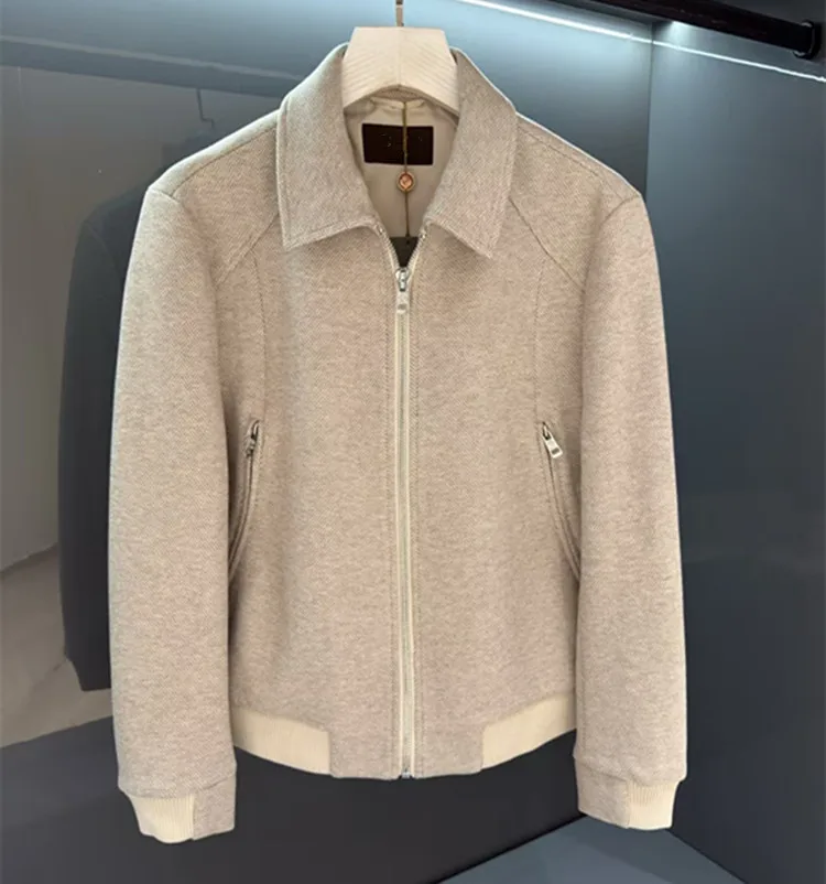 

Customized Europe and America New men's clothing for winter 2025 Long-sleeved lapel zipper Wool coat