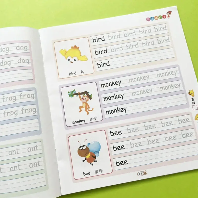 2 ejercicios de seguimiento para niños - Vocabulario en inglés y ejercicios de matemáticas con números - ayuda de escritura para el aprendizaje temprano