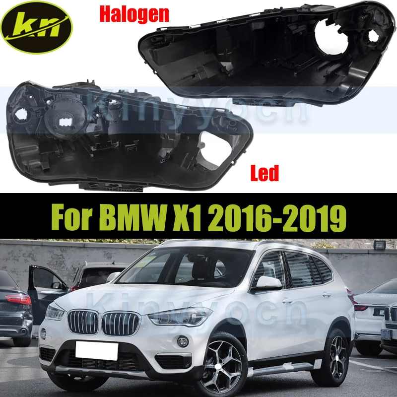 

Headlight Base Cover For BMW X1 2016 2017 2018 2019 Headlamp House Headlight Black Back Rear Shell