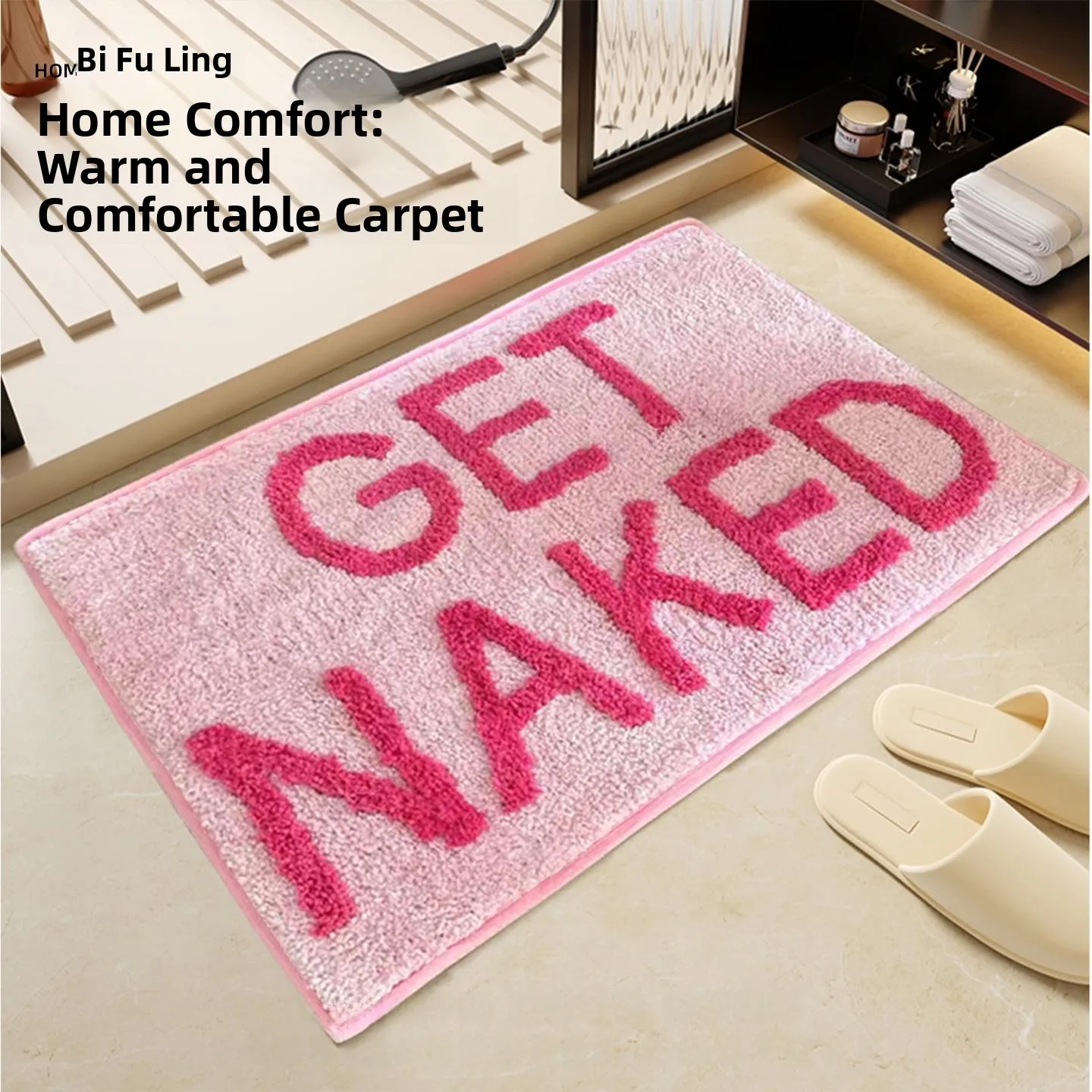

Влагопоглощающий коврик для ванной комнаты с цветочным узором и буквами, велюровый, для домашнего использования, противоскользящий, для кухни и ванной, современный стиль