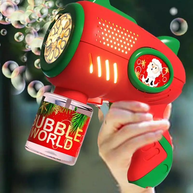 New Christmas Funny Bubble Toy Santa Claus Bubble Machine Electric Santa Automatic Bubble Blower Xmas New Year Gifts for Kids