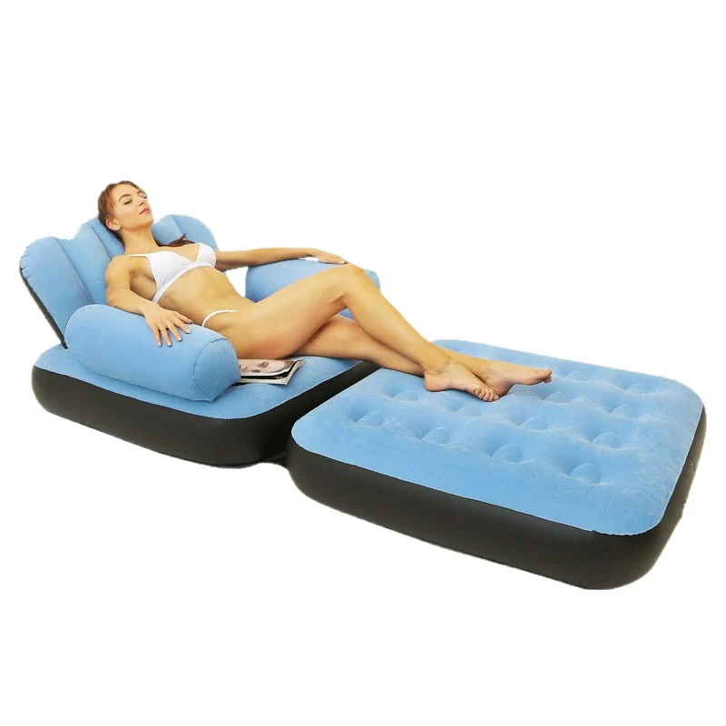Inflatable Sofa Outdoor Lazy Sofa Multifunctional Air Mattress Inflatable Bed Convenient Beach Sofa Foldable Lounge Chair