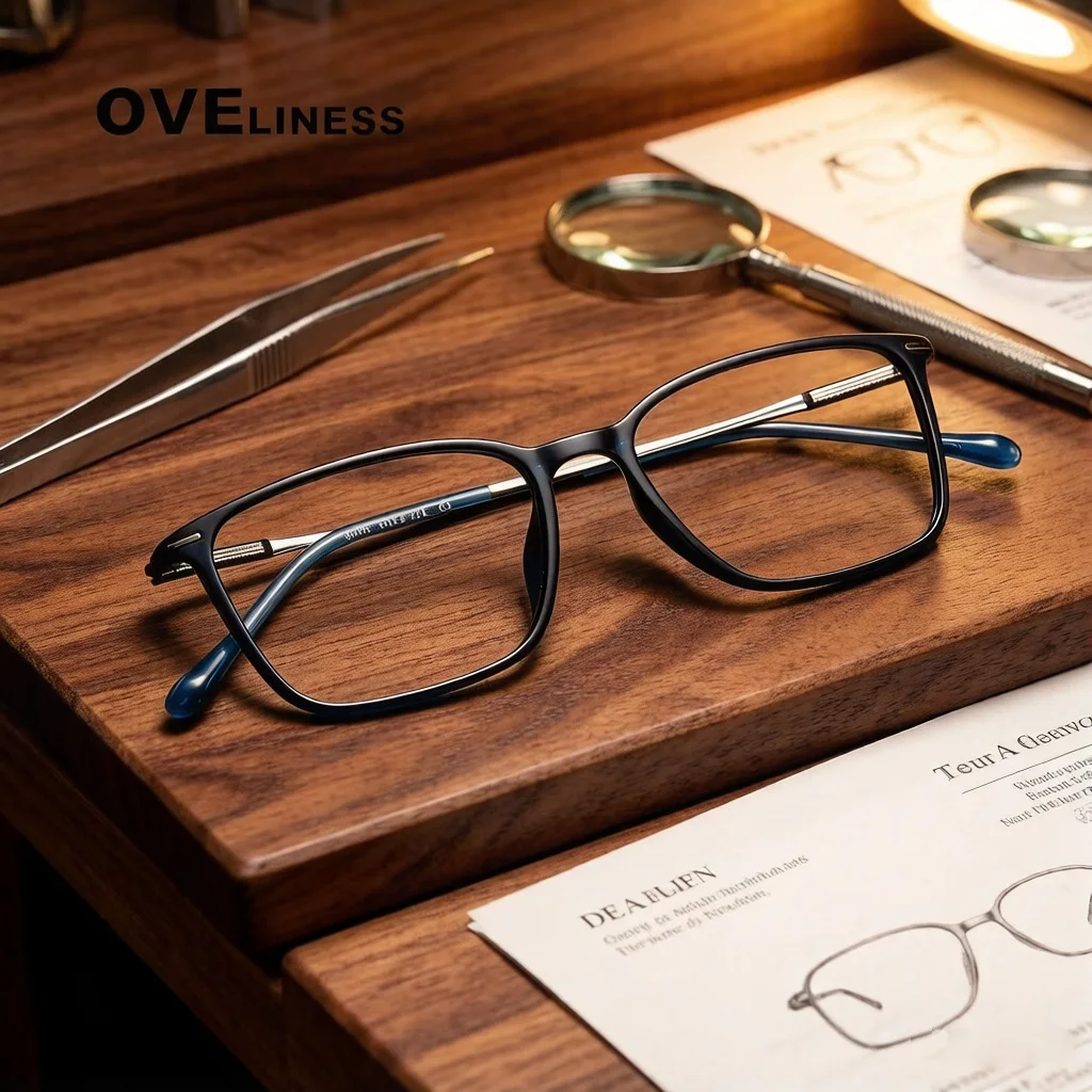2025 Vintage Acetate Titanium Glasses Frame Men square Optical Myopia Prescription Eyeglasses Frame Women Luxury Brand Eyewear
