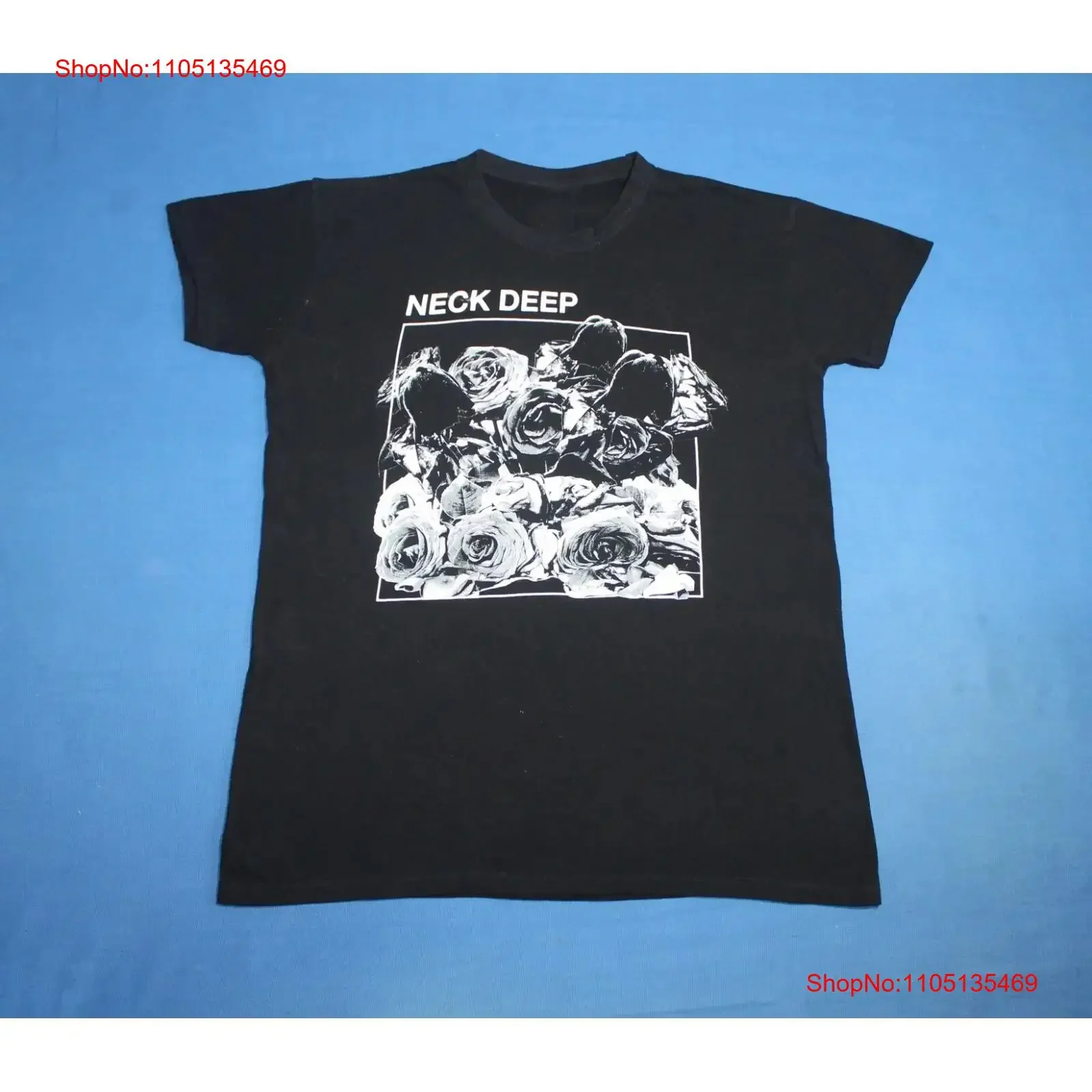 

Футболка с глубоким ремешком и цветами, концертная футболка от S до 5XL BO346, винтажная, растянутая, слегка модная, универсальная, повседневная, унисекс