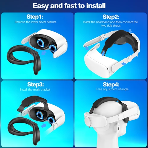 Imagen 2 del producto Correa para la cabeza compatible con Oculus Quest 2, correa Elite ajustable de repuesto en accesorios VR (solo correa para la cabeza cómoda)