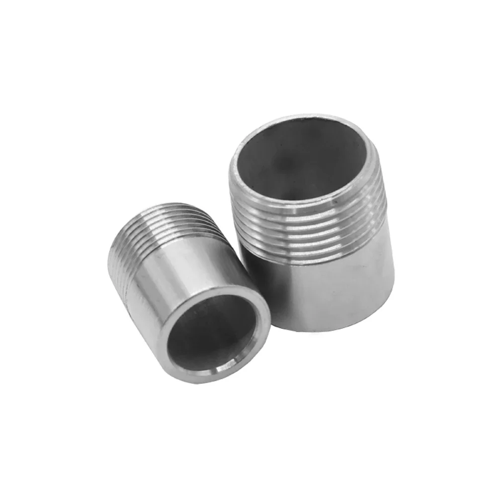 1/8" 1/4" 3/8" 1/2" 3/4" 1" -2" BSP NPT Male x Butt Welding Nipple 304 316 Stainless Steel Pipe Fitting Connector Coupler