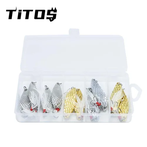 Imagen 2 del producto Señuelo de pesca de trucha con cuchara giratoria de Metal, señuelos de sanguijuela Vib, 5g, 7g, 10g, 15g, 20g, cebo Artificial, aparejos de pesca para lubina, perca