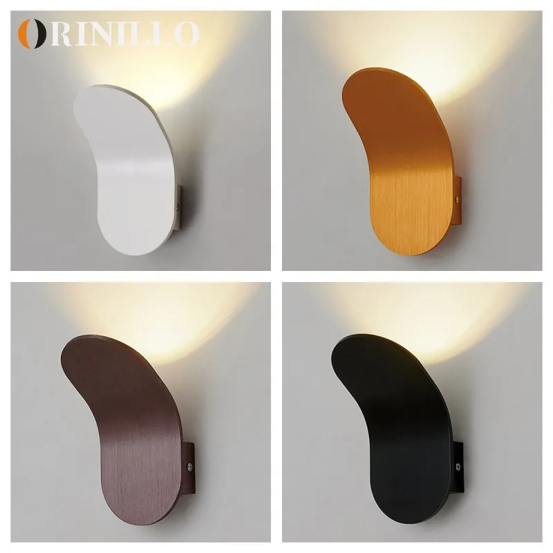 Modern simple led aluminum wall lamp living room bedroom decorative lamp hotel villa interior creativity