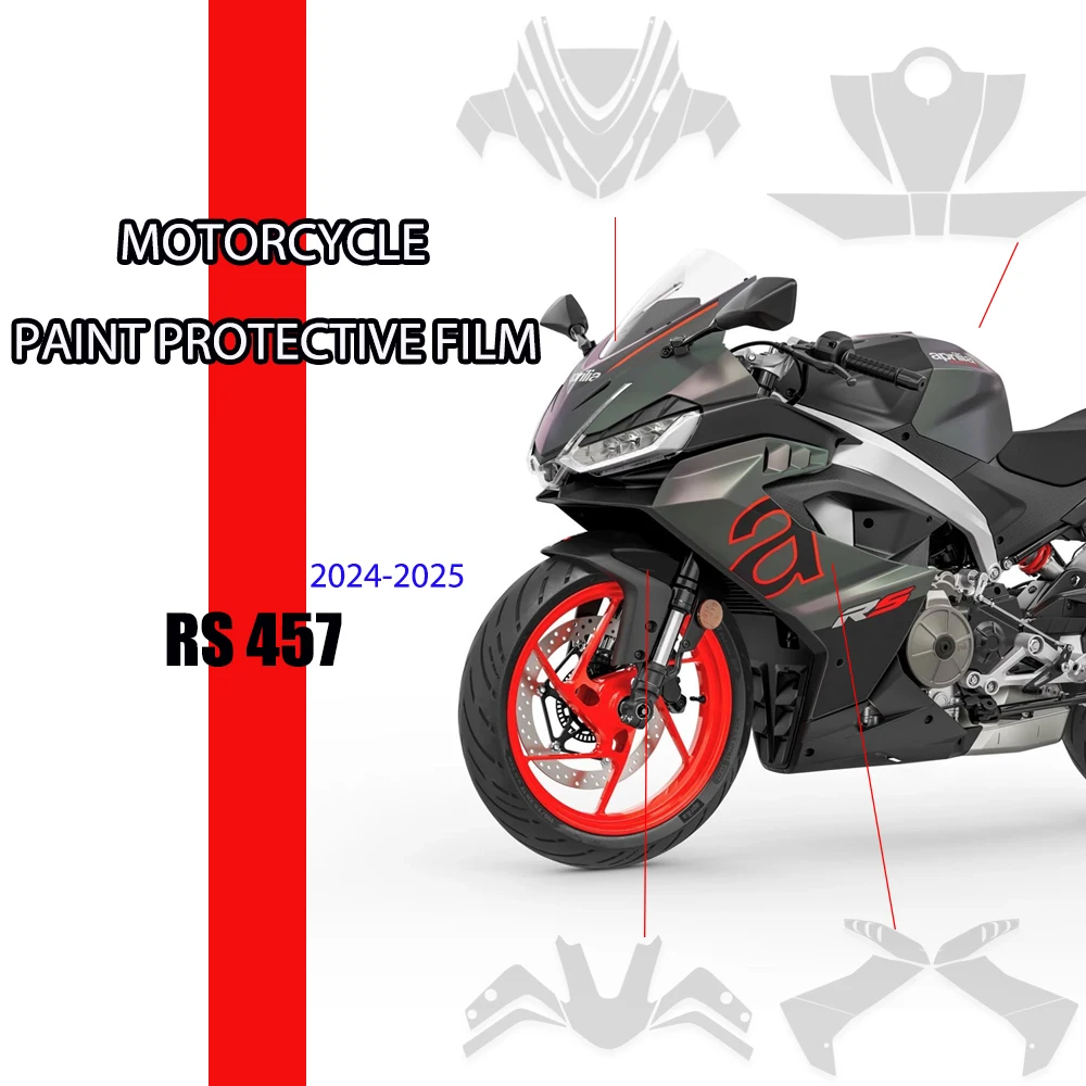 

PPF ДЛЯ APRILIA RS 457 2024-2025, защитная пленка из ТПУ, устойчивая к царапинам, самовосстанавливающаяся защита краски, подходит для RS457, глянцевый матовый