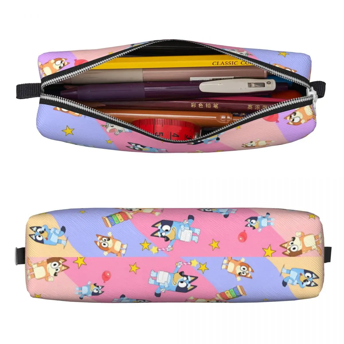 Cartoon B-Blueys Bandit-Chilli Pencil Cases Pencilcases Pen for Student Large Storage Bag Students School Zipper Stationery