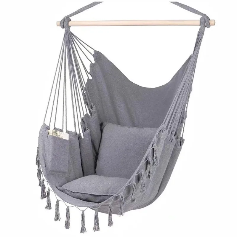 Indoor Hanging Hammock Swing Chair With Bead Tassel Bedroom Hanging Swing Chair