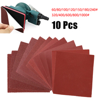 10Pcs 110x100mm Sandpaper Flocking Sanding Pad 60-1000 Grit Sand Paper Abrasive Polishing Tools