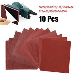 10Pcs 110x100mm Sandpaper Flocking Sanding Pad 60-1000 Grit Sand Paper Abrasive Polishing Tools