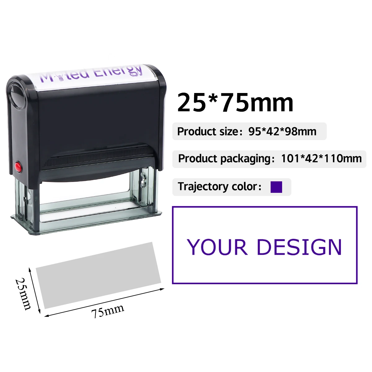 Rechthoek Patroon Aangepaste Zelfinktende Stempel Gepersonaliseerde Adres Tekst Logo Ontwerp Druk-type Inkten Stempels voor DIY Visitekaartje