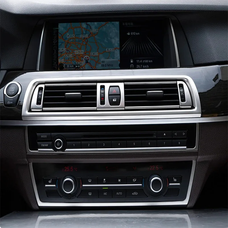

Car Styling Console Multimedia AC CD Panel Decoration Frame Cover Trim Strip Sticker For BMW 5 Series F10 2011-2017
