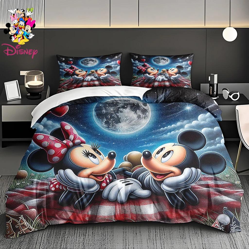 

2/3pcs Disney Mickey Duvet Cover Set Without Filler Soft Bed Sheet,Skin-Friendly & Breathable Bedding Set Holiday Gift