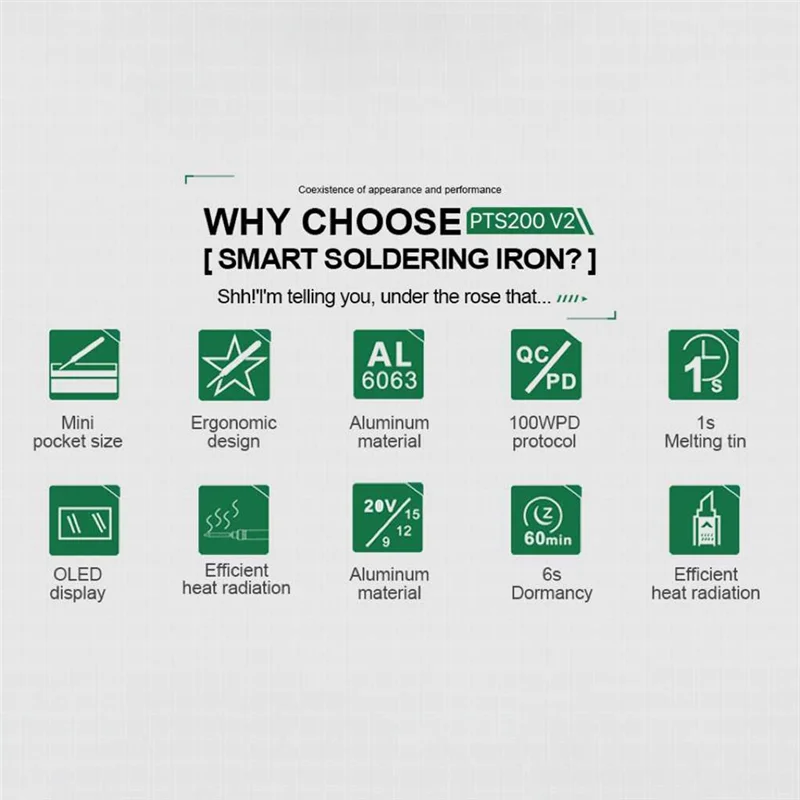 AF89-1Set PTS200 V2 PD 100W Electric Solder Iron Portable Black Support PD3.0 Firmware Upgrade , B2 Tip