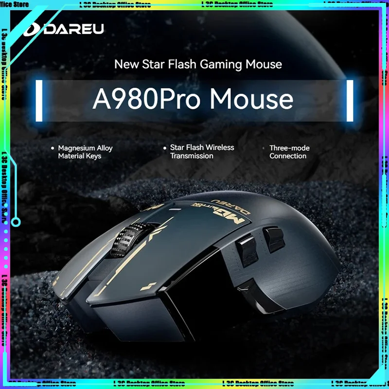 

Dareu A980Pro Max Big Hand Tri-mode Mouse Bluetooth Connection E-sports Game Mice Star Flash Cable 8k Wireless 4k PC Gamer Gift