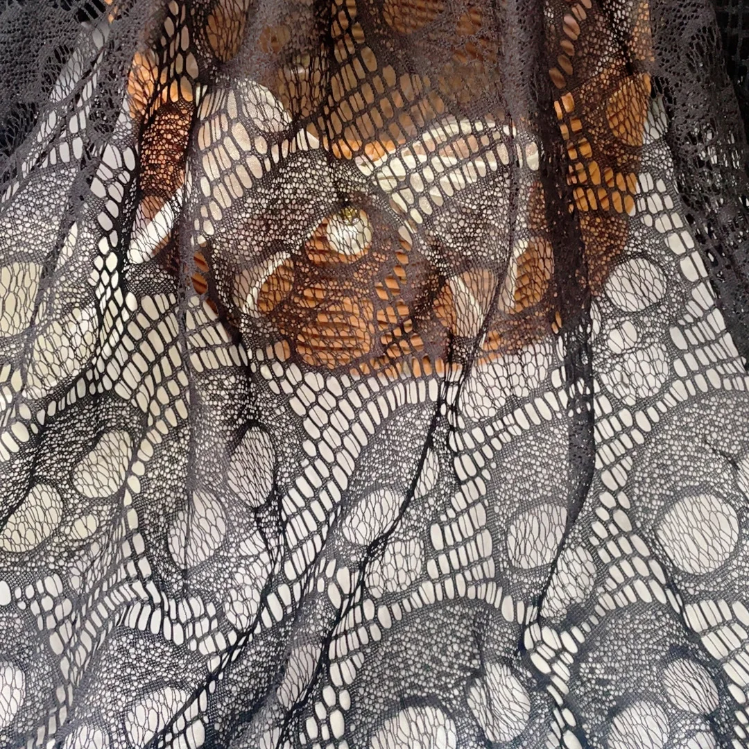 0.9x1.5M Halloween theme lace mesh skull lace tulle women's fabric base underwear mesh fabric - view 4