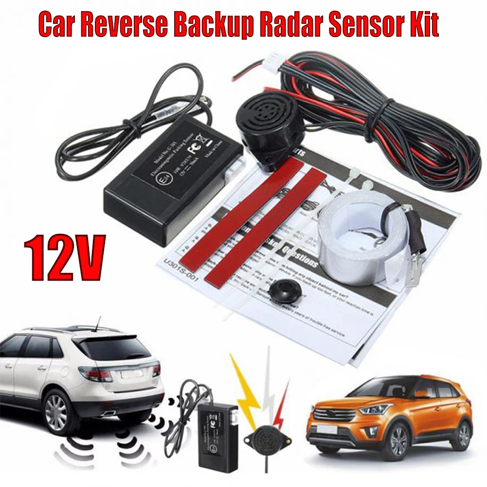 Auto Parking Sensor Kit Universal Sensors Buzzer 12V Electromagnetic Reverse Backup Radar Sound Alert Indicator Probe System