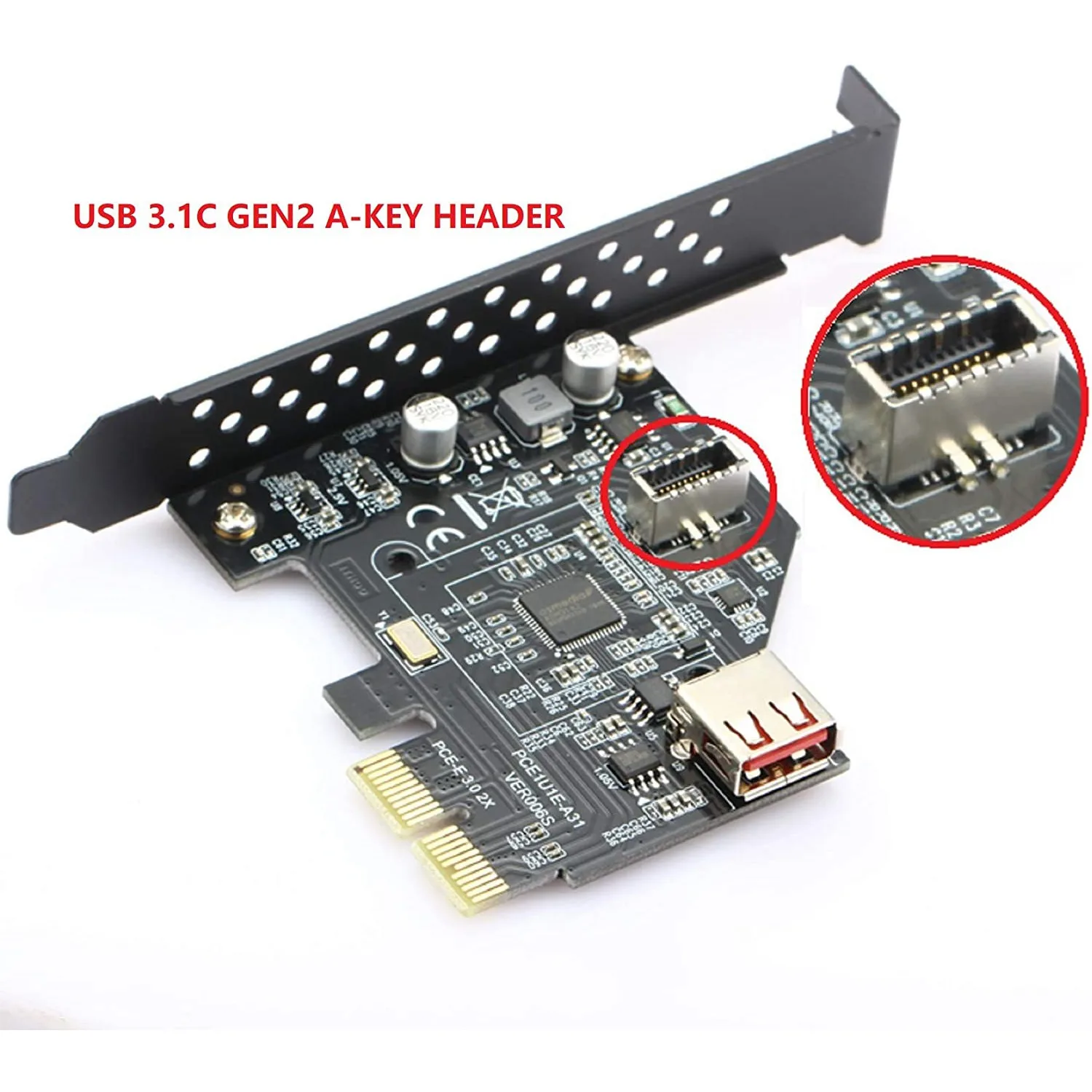 USB 3.1 Type C Front Panel Header Extension Cable,Type E to USB 3.1 Type C Cable,Internal Adapter Cable,with Panel(50cm)