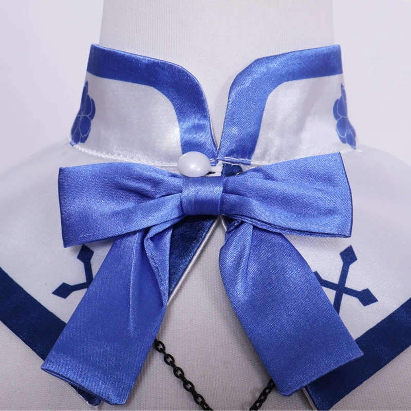 Anime Virtual YouTuber Higashi yukih Cosplay Costume Virtual Vampire Wig Blue Cheongsam Woman Lovely Halloween Costumes Suits