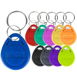 10/20 adet Salt Okunur RFID Keyfobs 125 KHz TK4100 EM Anahtarlık Anahtar Fobs Plastik TK4100 EM4100 Anahtar Etiketleri Jetonu Erişim Kontrol Sistemi için