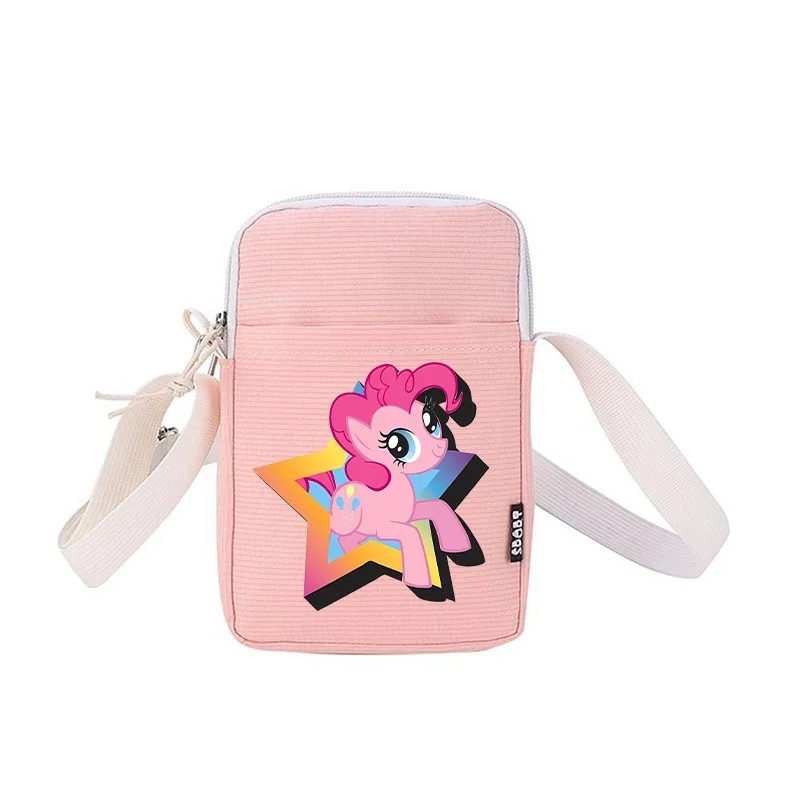 حقيبة كتف للفتيات من My Little Ponys حقيبة كتف كرتونية مطبوعة على شكل وحيد القرن للطالبات حقيبة هاتف صغيرة كاواي للنساء جيوب كروس غير رسمية هدايا