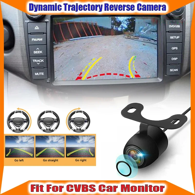 Dynamic Trajectory Reverse Car Camera CCD Sensor, Wide Angle, Night Vision & Moving Trajectory Line for Easy Parking