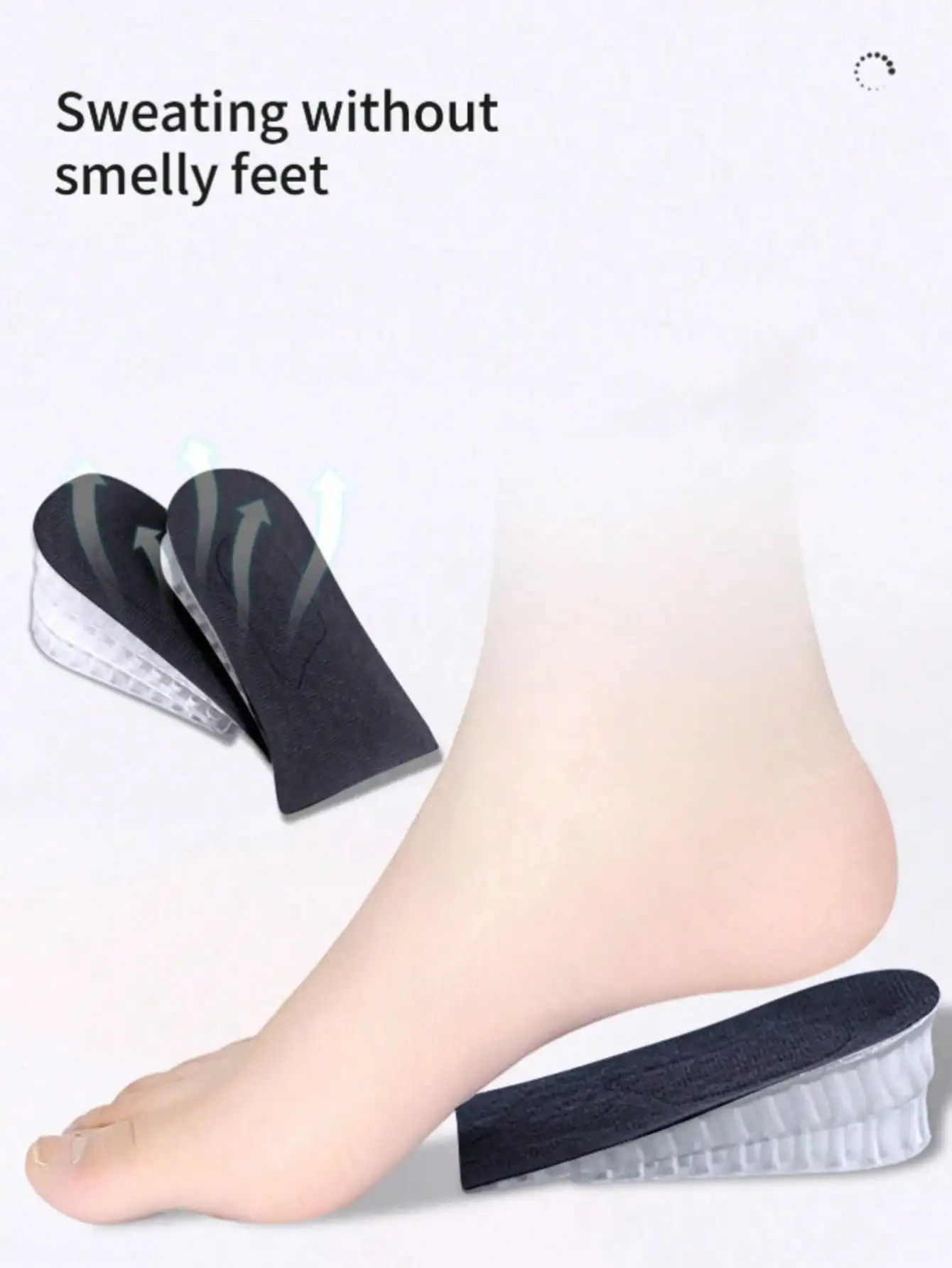 Silikon-Einlegesohlen zur Erhöhung der Körpergröße für Männer & Frauen, Unsichtbare Gepolsterte Halbe Einlagen, Weich & Bequem für Sneaker & Tägliches Tragen – Detail 1
