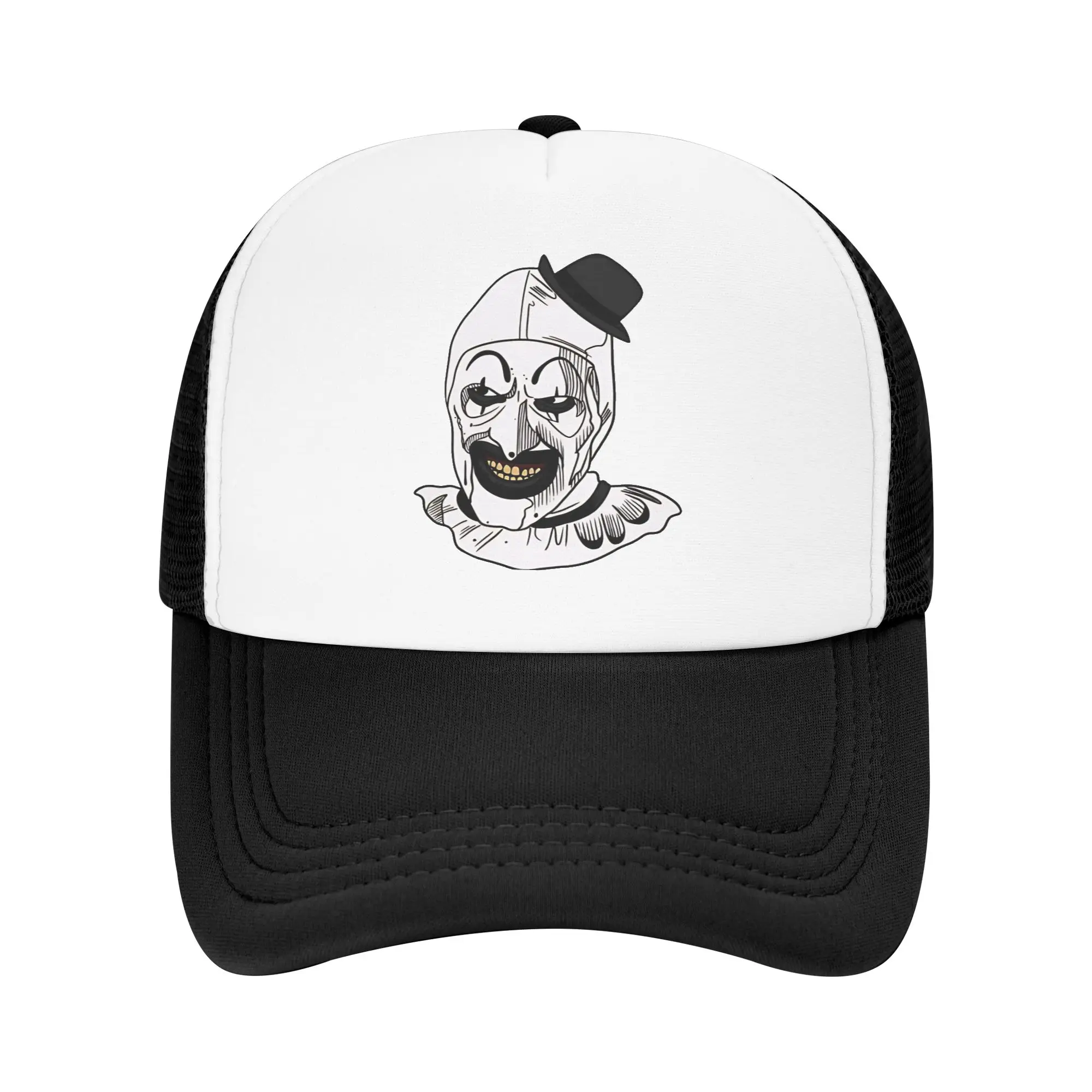 Schrecklicher Clown  Mesh Sun Hats Terrifier Men Adult Custom DIY Trucker Hat Summer Fashion Kpop Rock Sunscreen Baseball Caps