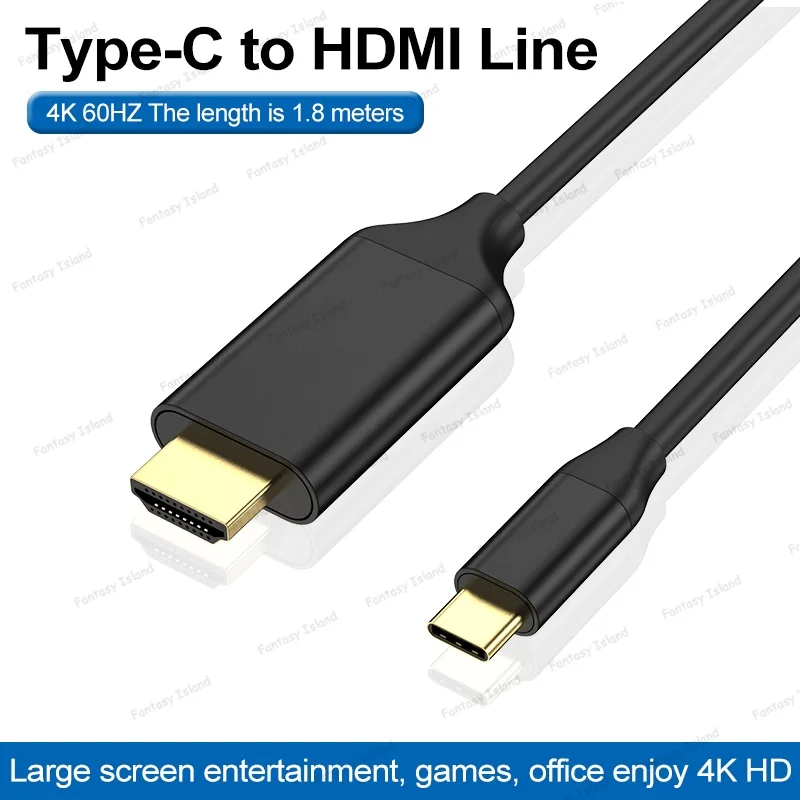

HW-TC06A Type-C to HDMI 1.8m supports 4k 60hz resolution type to HDMI HD adapter